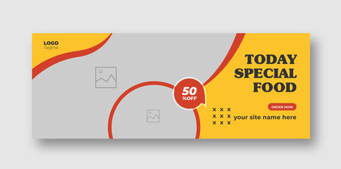 Food menu and restaurant social media cover template