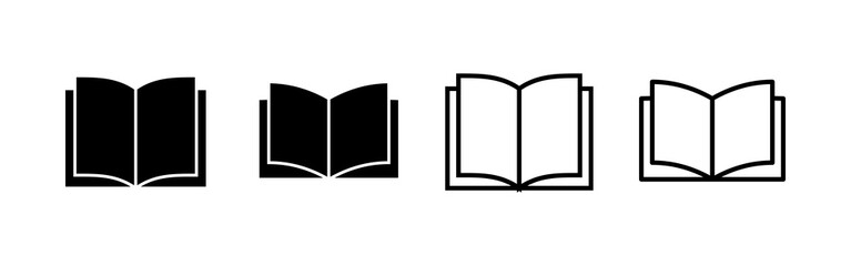 Book icon vector. open book sign and symbol. ebook icon