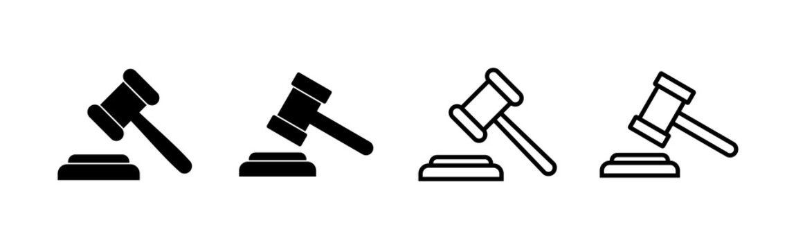 Gavel icon vector. judge gavel sign and symbol. law icon. auction hammer