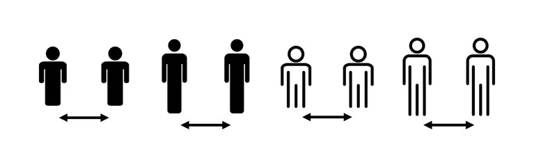 Social distance icon vector. social distancing sign and symbol. self quarantine sign