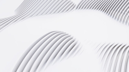 Abstract Curved Shapes. White Circular Background.