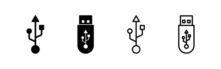 Usb icon vector. Flash disk sign and symbol. flash drive sign. - obrazy, fototapety, plakaty