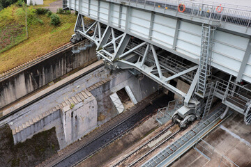 Lorraine - Moselle -  Vue sur le Plan incliné de Saint-Louis Arzviller et son mécanisme