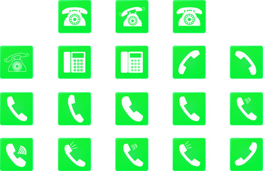 電話アイコン四角セット