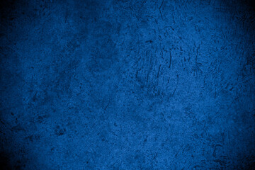 Old wall pattern texture cement blue dark abstract  blue color design are light with black gradient background.