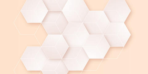 Abstract background of hexagons pattern and chemical engineering, genetic research, molecular structure. Vector illustration for innovation technology concept, science, healthcare, and medicine design