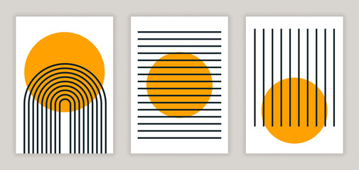 Set of abstraction aesthetic illustrations.
