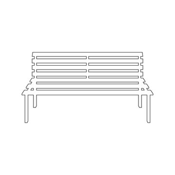 recommend clip art: Garden bench, public park furniture design. Front view wooden bench with a backrest. Flat vector illustration isolated on white background.