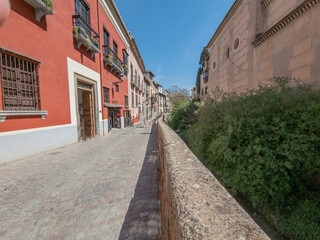 Fototapeta na wymiar Architecutre of the Albaicin district of Granada in Andalusia, Spain