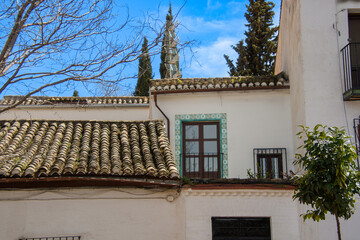 Architecutre of the Albaicin district of Granada in Andalusia, Spain