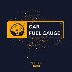 Creative (Car fuel gauge) Icon, Vector sign.