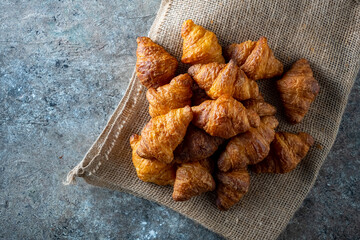 Freshly baked croissants.
Delicious croissants image.