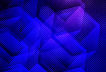 Obraz premium Dark BLUE vector background with hexagons.