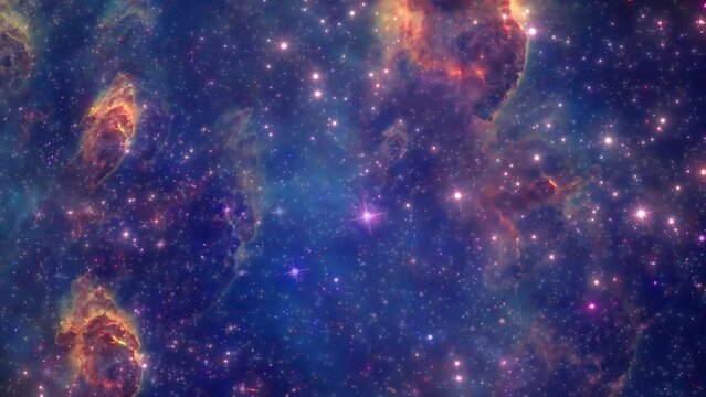Fly through large clusters of stars and galaxies