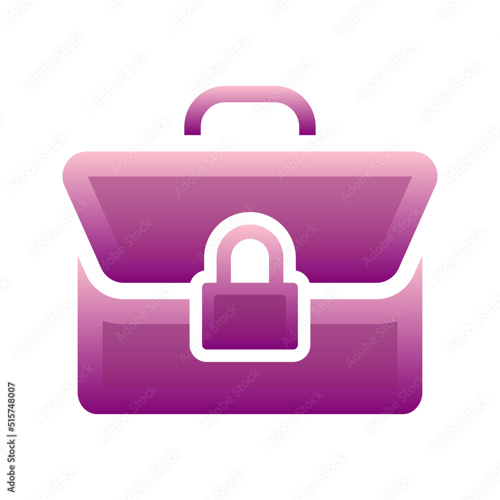 Poster suitcase lock logo gradient design template icon element