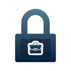 suitcase lock logo gradient design template icon element