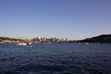 Seattle Skyline over water from Gasworks Park.