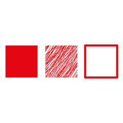 Obraz premium red brush squares. Square frame. Line art icon. Brush texture. Vector illustration. stock image.
