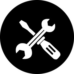Screwdriver and Wrench. Tools vector icon. 12.eps