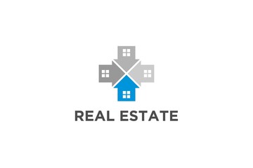 Real estate logo design home roof house icon symbol illustration flat shape property rent