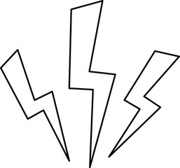 Vector lightning icon line art on white background..eps