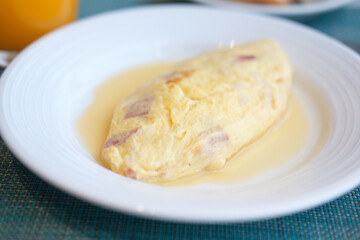 Delicious omelette on a plate