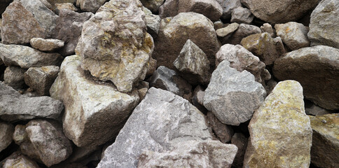 Pile of large and rough stones