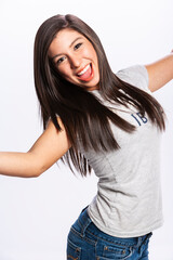 Portrait of a young teenage girl in a studio