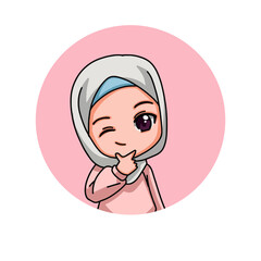 Cute Female Muslim Character