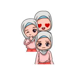 Cute Female Muslim Character