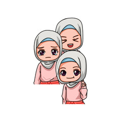 Cute Female Muslim Character