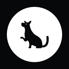 Circle black dog animal vector logo design