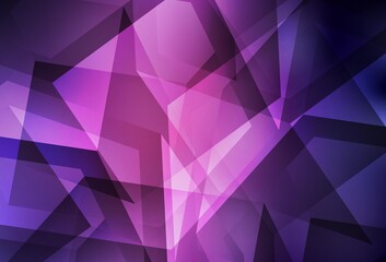 Dark Purple, Pink vector polygon abstract layout.