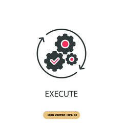 execute icons  symbol vector elements for infographic web