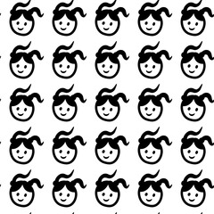 seamless pattern of cute kid cartoon