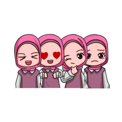 Cute Female Muslim Character.