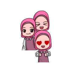 Cute Female Muslim Character.