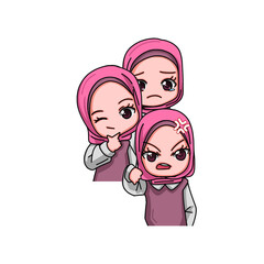 Cute Female Muslim Character.