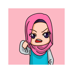 Cute Female Muslim Character.