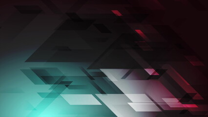 Obraz premium Dark blue and red hi-tech geometric background