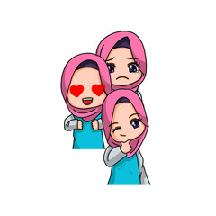 Cute Female Muslim Character.