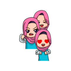 Cute Female Muslim Character.