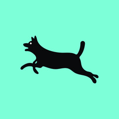 Black dog vector logo design 