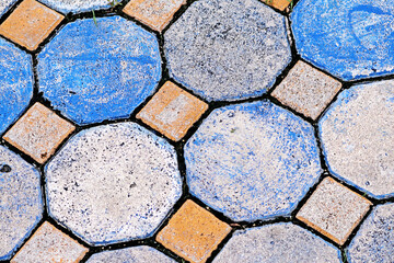 Fototapeta premium The brick block floor background