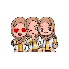 Cute Female Muslim Character.