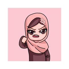 Cute Female Muslim Character.