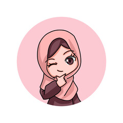 Cute Female Muslim Character.