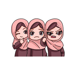 Cute Female Muslim Character.