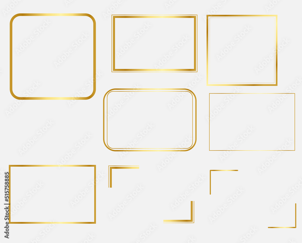 Canvas Prints golden frame rectangle border illustration, vector design elements