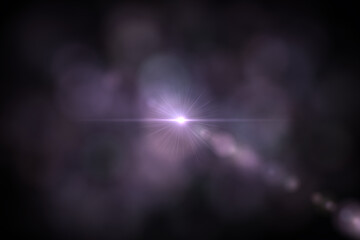 Natural, Sun flare on the black background